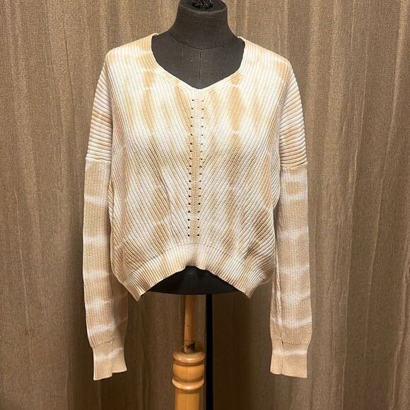 Freshman 1996 Women's Tan Tie Dye Knit Cotton Pullover Sweater - Picture 1 of 8